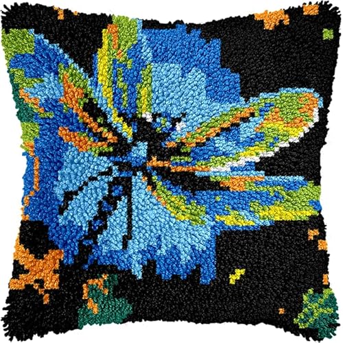 Latch Hook Kissen Kit, Tier Knüpfkissen Set Für Anfänger Erwachsene Oder Kinder Zum Selber Knüpfen,Diy Knüpfteppich Knüpfpackung, Knüpfhaken Set Libelle 43X43Cm Latch Hook Kissen Kit, Tier Knüpfkissen Set Für Anfänger Erwachsene Oder Kinder Zum Selber Knüpfen,Diy Knüpfteppich Knüpfpackung, Knüpfhaken Set Libelle 43X43Cm von NAHUIGOOD