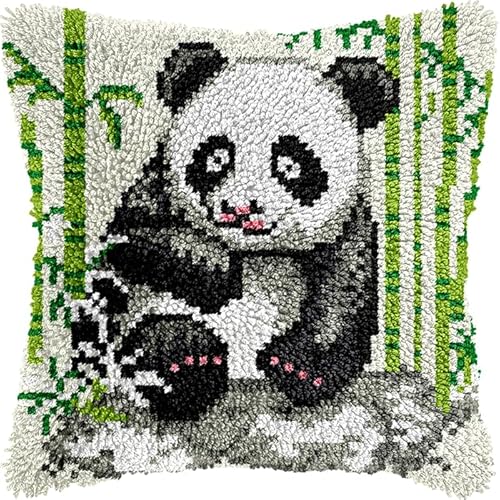 Latch Hook Kissen Kit, Tier Knüpfkissen Set Für Anfänger Erwachsene Oder Kinder Zum Selber Knüpfen,Diy Knüpfteppich Knüpfpackung, Knüpfhaken Set Panda 43X43Cm Latch Hook Kissen Kit, Tier Knüpfkissen Set Für Anfänger Erwachsene Oder Kinder Zum Selber Knüpfen,Diy Knüpfteppich Knüpfpackung, Knüpfhaken Set Panda 43X43Cm von NAHUIGOOD