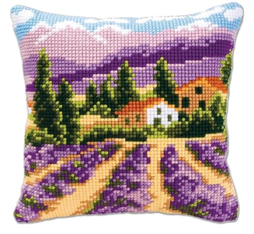 NAHUIGOOD 11Ct Sticken Set Kreuzstich Kissen, Lavendelanwesen 45X45Cm Kreuzstich Kissen Set Vorgedruckt Handstickerei Nähkissenbezug Stickset Kreuzstichkissen Zum Dekorieren NAHUIGOOD 11Ct Sticken Set Kreuzstich Kissen, Lavendelanwesen 45X45Cm Kreuzstich Kissen Set Vorgedruckt Handstickerei Nähkissenbezug Stickset Kreuzstichkissen Zum Dekorieren von NAHUIGOOD
