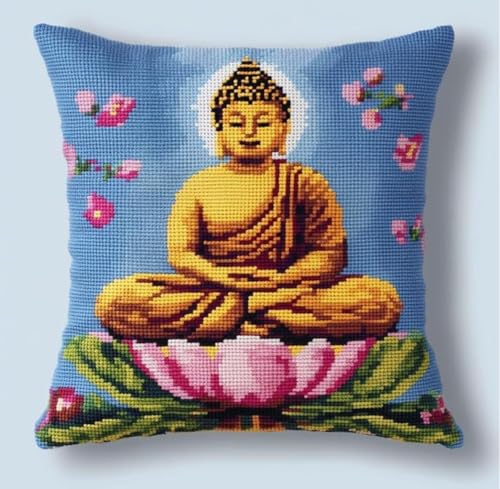 NAHUIGOOD Diy-Stick-Kissenbezug-Set Für Anfänger, Buddha-Statue 45X45Cm Diy-Kissenbezug, Kreuzstich-Set Mit Blumenmuster Für Erwachsene, Dekorativer Blumen Kissenbezug, Nähzubehör Für Heimdekoration, NAHUIGOOD Diy-Stick-Kissenbezug-Set Für Anfänger, Buddha-Statue 45X45Cm Diy-Kissenbezug, Kreuzstich-Set Mit Blumenmuster Für Erwachsene, Dekorativer Blumen Kissenbezug, Nähzubehör Für Heimdekoration, von NAHUIGOOD