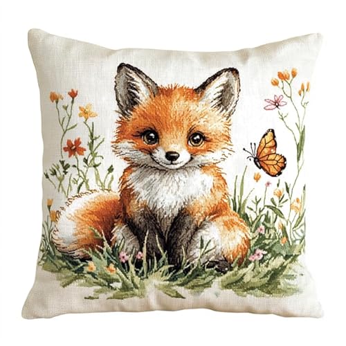 NAHUIGOOD Diy-Stick-Kissenbezug-Set Für Anfänger, Fuchs 45X45Cm Diy-Kissenbezug, Kreuzstich-Set Mit Blumenmuster Für Erwachsene, Dekorativer Blumen Kissenbezug, Nähzubehör Für Heimdekoration, NAHUIGOOD Diy-Stick-Kissenbezug-Set Für Anfänger, Fuchs 45X45Cm Diy-Kissenbezug, Kreuzstich-Set Mit Blumenmuster Für Erwachsene, Dekorativer Blumen Kissenbezug, Nähzubehör Für Heimdekoration, von NAHUIGOOD