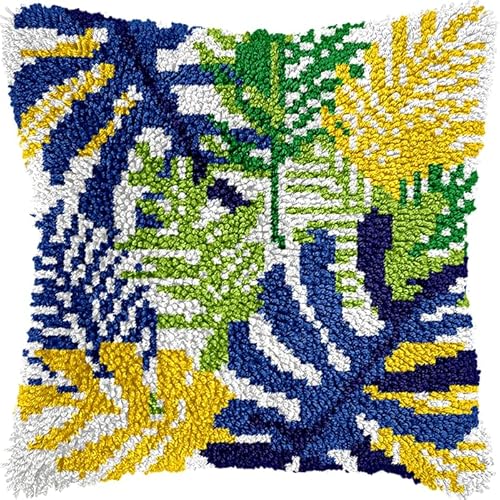 NAHUIGOOD Knüpfkissen-Set,Diy Knüpfhaken, Teppich-Stickset, Häkel-Leinenmuster, Handarbeiten Für Kinder, Erwachsene Und Anfänger Blätter 43X43Cm NAHUIGOOD Knüpfkissen-Set,Diy Knüpfhaken, Teppich-Stickset, Häkel-Leinenmuster, Handarbeiten Für Kinder, Erwachsene Und Anfänger Blätter 43X43Cm von NAHUIGOOD