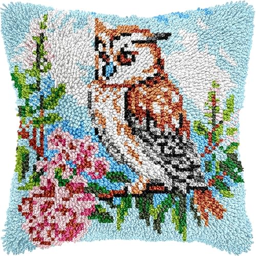 NAHUIGOOD Knüpfkissen-Set,Diy Knüpfhaken, Teppich-Stickset, Häkel-Leinenmuster, Handarbeiten Für Kinder, Erwachsene Und Anfänger Blumeneule 43X43Cm NAHUIGOOD Knüpfkissen-Set,Diy Knüpfhaken, Teppich-Stickset, Häkel-Leinenmuster, Handarbeiten Für Kinder, Erwachsene Und Anfänger Blumeneule 43X43Cm von NAHUIGOOD