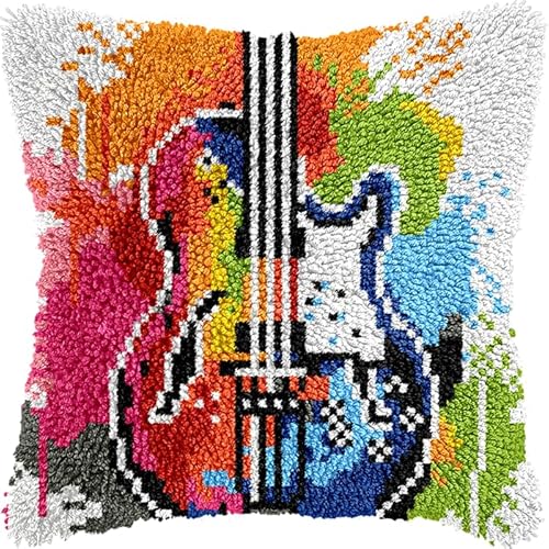 NAHUIGOOD Knüpfkissen-Set,Diy Knüpfhaken, Teppich-Stickset, Häkel-Leinenmuster, Handarbeiten Für Kinder, Erwachsene Und Anfänger Musikinstrument Violine 43X43Cm NAHUIGOOD Knüpfkissen-Set,Diy Knüpfhaken, Teppich-Stickset, Häkel-Leinenmuster, Handarbeiten Für Kinder, Erwachsene Und Anfänger Musikinstrument Violine 43X43Cm von NAHUIGOOD