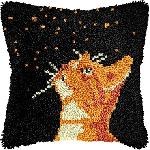 NAHUIGOOD Knüpfkissen Zum Selber Knüpfen Knüpfen Set Knüpfteppiche Set 3D Handgemachte Geschenke Knüpfteppich Für Kinder Und Erwachsene Knüpfset Sternenhimmel, Katze 43X43Cm NAHUIGOOD Knüpfkissen Zum Selber Knüpfen Knüpfen Set Knüpfteppiche Set 3D Handgemachte Geschenke Knüpfteppich Für Kinder Und Erwachsene Knüpfset Sternenhimmel, Katze 43X43Cm von NAHUIGOOD