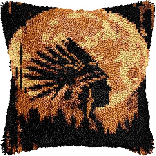 NAHUIGOOD Knüpfkissen Zum Selber Knüpfen Knüpfen Set Knüpfteppiche Set 3D Handgemachte Geschenke Knüpfteppich Für Kinder Und Erwachsene Knüpfset Zigeunerin 43X43Cm von NAHUIGOOD