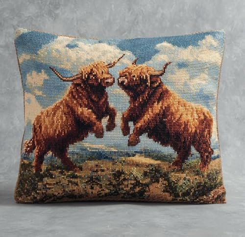 NAHUIGOOD Kreuzstich Kissen Stickpackung Ochse 45X45Cm Kreuzstich-Set, Komplettes Kissen Mit Dekoration, Handarbeit Stickerei Für Erwachsene Kunst Kreatives Geschenk Diy, Kreuzstich Stickerei NAHUIGOOD Kreuzstich Kissen Stickpackung Ochse 45X45Cm Kreuzstich-Set, Komplettes Kissen Mit Dekoration, Handarbeit Stickerei Für Erwachsene Kunst Kreatives Geschenk Diy, Kreuzstich Stickerei von NAHUIGOOD