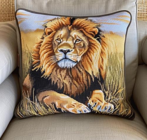 NAHUIGOOD Kreuzstich Kissen Vorgedruckt, Der König Der Löwen 45X45Cm 11Ct Stickset Für Kreuzstichkissen,Stickset Anfänger Diy Kreuzstichkissen Zum Dekorieren Handstickerei Kissenbezug Set NAHUIGOOD Kreuzstich Kissen Vorgedruckt, Der König Der Löwen 45X45Cm 11Ct Stickset Für Kreuzstichkissen,Stickset Anfänger Diy Kreuzstichkissen Zum Dekorieren Handstickerei Kissenbezug Set von NAHUIGOOD