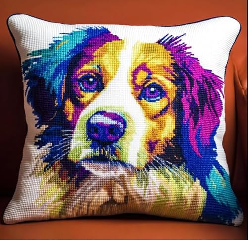 NAHUIGOOD Kreuzstich Kissen Vorgedruckt, Golden Retriever 45X45Cm 11Ct Stickset Für Kreuzstichkissen,Stickset Anfänger Diy Kreuzstichkissen Zum Dekorieren Handstickerei Kissenbezug Set NAHUIGOOD Kreuzstich Kissen Vorgedruckt, Golden Retriever 45X45Cm 11Ct Stickset Für Kreuzstichkissen,Stickset Anfänger Diy Kreuzstichkissen Zum Dekorieren Handstickerei Kissenbezug Set von NAHUIGOOD