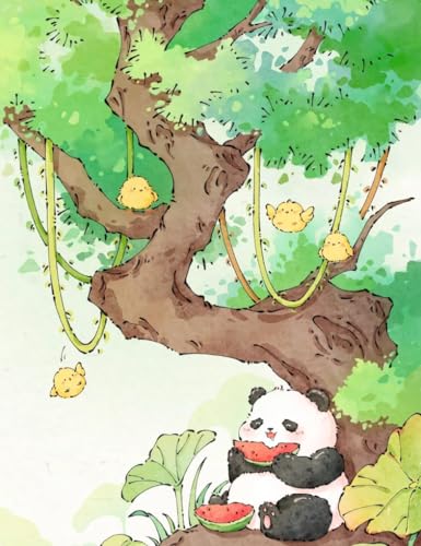 NAHUIGOOD Kreuzstich Set Vorgedruckt,Panda isst Wassermelone 11CT40x50cm,Stickvorlagen Stickbilder Vorgedruckt Kreuzstich Cross Stitch Embroidery Kit Stickset Sticken Set für Erwachsene Anfänger von NAHUIGOOD