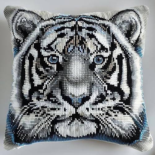 NAHUIGOOD Kreuzstich Stickpackungen Kissen Front Zum Selbersticken Mit Tiger 45X45Cm Stickbild Auf 100% Baumwoll Stoff Und Stickgarn, Stickvorlagen NAHUIGOOD Kreuzstich Stickpackungen Kissen Front Zum Selbersticken Mit Tiger 45X45Cm Stickbild Auf 100% Baumwoll Stoff Und Stickgarn, Stickvorlagen von NAHUIGOOD