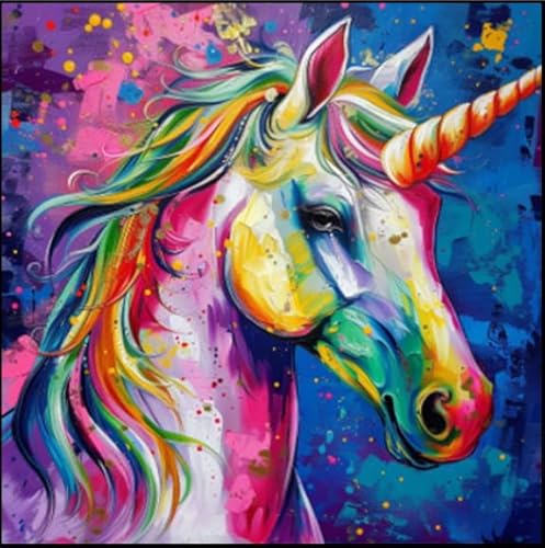 NAHUIGOOD Stickbilder Vorgedruckt Kreuzstich Einhorn 11Ct40X50Cm Kreuzstich Bilder Vorgedruckt Kreuzstich Set Kinder Sticken Für Anfänger Stickset von NAHUIGOOD
