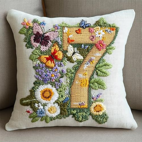 NAHUIGOOD Stickset, Kissenbezug, Digitale Blumen 45X45Cm Kissenbezug, Bastelsets Für Erwachsene, Anfänger, Handstickerei-Diy-Set, Nähkissenbezug Mit Blumenmustern NAHUIGOOD Stickset, Kissenbezug, Digitale Blumen 45X45Cm Kissenbezug, Bastelsets Für Erwachsene, Anfänger, Handstickerei-Diy-Set, Nähkissenbezug Mit Blumenmustern von NAHUIGOOD