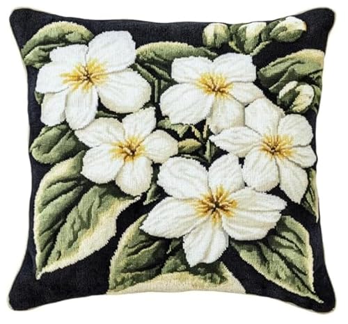 NAHUIGOOD Stickset, Kissenbezug, Weiße Blumen 45X45Cm Kissenbezug, Bastelsets Für Erwachsene, Anfänger, Handstickerei-Diy-Set, Nähkissenbezug Mit Blumenmustern NAHUIGOOD Stickset, Kissenbezug, Weiße Blumen 45X45Cm Kissenbezug, Bastelsets Für Erwachsene, Anfänger, Handstickerei-Diy-Set, Nähkissenbezug Mit Blumenmustern von NAHUIGOOD