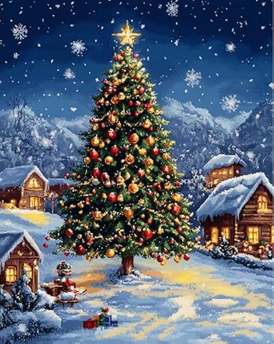 NAHUIGOOD cross stitch kits for beginners,Heiligabend 11CT40x50cm,Kreuzstich Stickpackungen Vorgedruckt Bilder Stickerei Set von NAHUIGOOD
