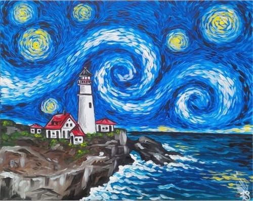 NAHUIGOOD cross stitch kits for beginners,Sternenhimmel und Meer 11CT40x50cm,Kreuzstich Stickpackungen Vorgedruckt Bilder Stickerei Set von NAHUIGOOD