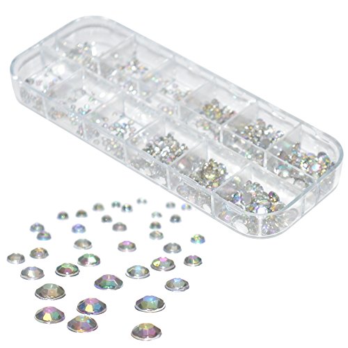 600+ runde Multicolor Strass-Steine von 1-6 mm mit flacher Rückseite 600+ runde Multicolor Strass-Steine von 1-6 mm mit flacher Rückseite von NAILFUN