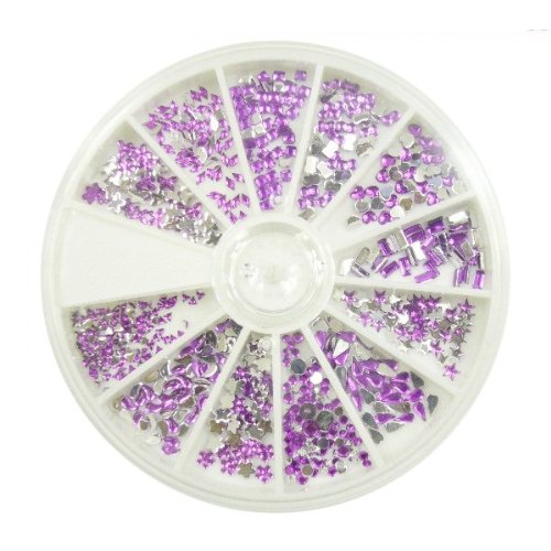 N&BF Nail Art Strasssteine Rondell Mix Lila | 3D Nagel Dekoration Edelsteine | Glitter Rhinestones für Nageldesign | Strass Kristalle rund | Strass Perlen N&BF Nail Art Strasssteine Rondell Mix Lila | 3D Nagel Dekoration Edelsteine | Glitter Rhinestones für Nageldesign | Strass Kristalle rund | Strass Perlen von NAILS FACTORY