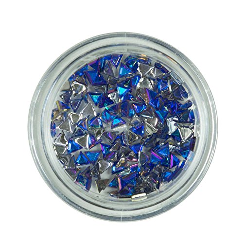 N&BF Nail Art Strasssteine | Triangle Blue (Blau) | 3D Nagel Dekoration Edelsteine | Glitter Rhinestones für Nageldesign | Strass Kristalle in Dreieck Form | Strass Perlen von NAILS FACTORY