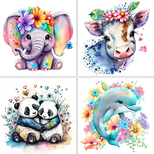 NAIMOER 4-Packung Tiere Diamond Painting, 5D Diamant Painting Bilder für Erwachsene, Süße Tiere Diamant Malerei Diamond Painting Kinder Frühling Bilder Stickerei Set 30x40cm für Wanddekor NAIMOER 4-Packung Tiere Diamond Painting, 5D Diamant Painting Bilder für Erwachsene, Süße Tiere Diamant Malerei Diamond Painting Kinder Frühling Bilder Stickerei Set 30x40cm für Wanddekor von NAIMOER
