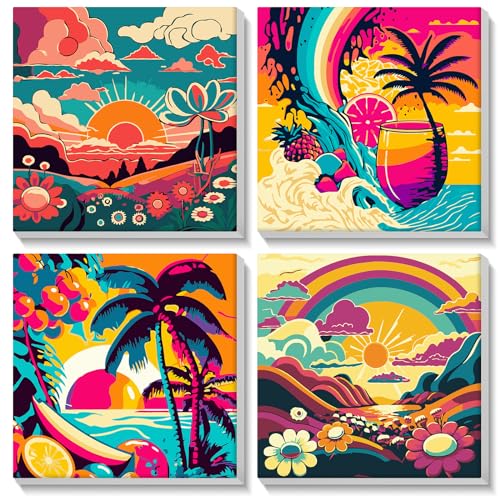 NAIMOER 4 Stück Gerahmt Malen Nach Zahlen Kinde, DIY Landschaft Malen Nach Zahlen Kinder Erwachsene, Sommer Malen nach Zahlen Kits Cartoon Malen nach Zahlen Leinwand für Home Decor 8x8in NAIMOER 4 Stück Gerahmt Malen Nach Zahlen Kinde, DIY Landschaft Malen Nach Zahlen Kinder Erwachsene, Sommer Malen nach Zahlen Kits Cartoon Malen nach Zahlen Leinwand für Home Decor 8x8in von NAIMOER