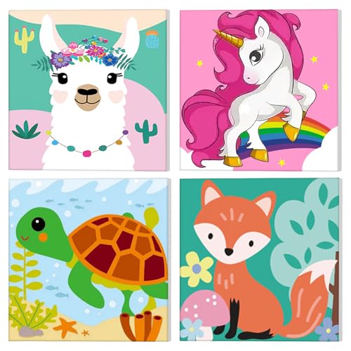 NAIMOER 4Stück Malen Nach Zahlen Erwachsene, Tiere Malen Nach Zahlen Gerahmte für Kinder Alter 8-12 mit Pinseln Acrylpigment für Anfänger 20x20cm Cartoon NAIMOER 4Stück Malen Nach Zahlen Erwachsene, Tiere Malen Nach Zahlen Gerahmte für Kinder Alter 8-12 mit Pinseln Acrylpigment für Anfänger 20x20cm Cartoon von NAIMOER