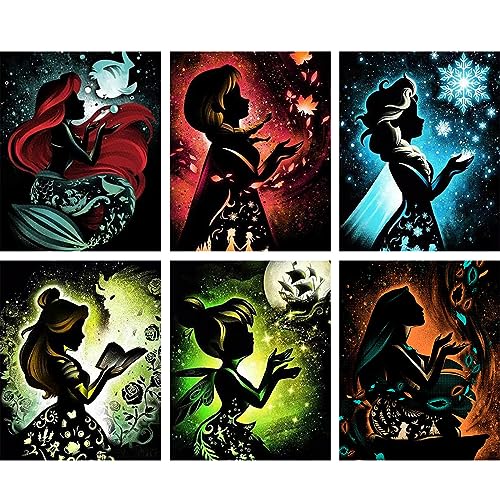NAIMOER 6Packs Cartoon Diamond Painting Kits für Erwachsene Kinder, 5D Prinzessin Diamant Painting Bilder, Diamond Painting Prinzessin Erwachsene Diamond Malerei Set für Home Dekor 30x40cm NAIMOER 6Packs Cartoon Diamond Painting Kits für Erwachsene Kinder, 5D Prinzessin Diamant Painting Bilder, Diamond Painting Prinzessin Erwachsene Diamond Malerei Set für Home Dekor 30x40cm von NAIMOER