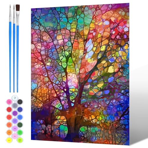 NAIMOER Baum des Lebens Malen Nach Zahlen Erwachsene, Malen Nach Zahlen Bunter Baum für Kinder mit Pinseln Acrylpigment für Anfänger Jungen Mädchen Geschenk Wohndekoration 30x40cm NAIMOER Baum des Lebens Malen Nach Zahlen Erwachsene, Malen Nach Zahlen Bunter Baum für Kinder mit Pinseln Acrylpigment für Anfänger Jungen Mädchen Geschenk Wohndekoration 30x40cm von NAIMOER