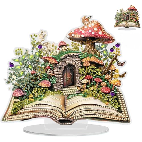 NAIMOER Buchen Diamond Painting Tischdeko, Diamant Malerei Desktop Blumen Ornamente Kinder Erwachsene, DIY Bastelset Set für Geschenk Mädchen Wand Dekoration von NAIMOER