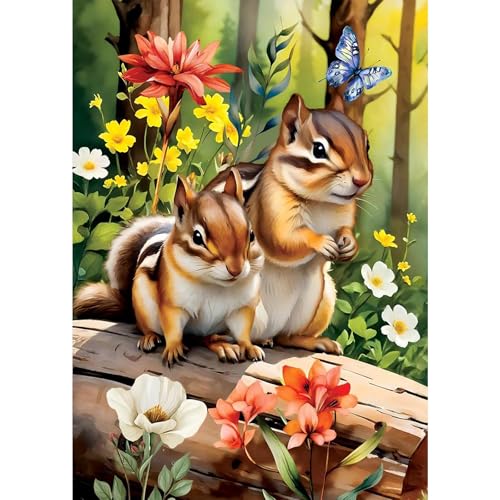 NAIMOER Diamond Painting Eichhörnchen Erwachsene, 5D Diamant Painting Senkun Bilder Anfänger, Full Strass Stickerei Diamond Kunst Tier für Home Wand Décor 30x40cm NAIMOER Diamond Painting Eichhörnchen Erwachsene, 5D Diamant Painting Senkun Bilder Anfänger, Full Strass Stickerei Diamond Kunst Tier für Home Wand Décor 30x40cm von NAIMOER