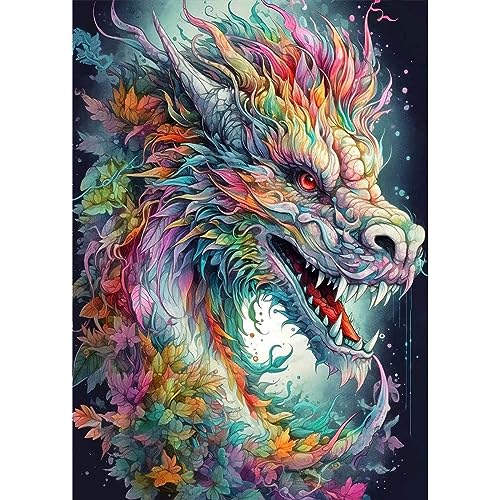 NAIMOER Diamond Painting Erwachsene Drache, 5D Drache Diamant Painting Bilder Erwachsene,DIY Diamond Painting Bilder Diamant Malerei Kinder Tiere Set für Home Dekor 30x40cm von NAIMOER