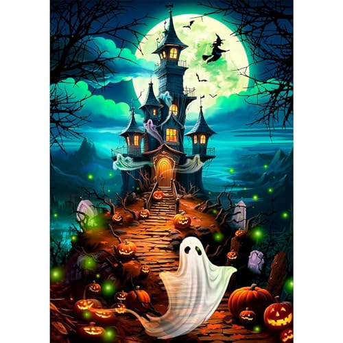 NAIMOER Diamond Painting Halloween Erwachsene Kinder, 5D Diamant Painting Bilder Schlösser Geister Diamant Kunst, DIY Diamant Malerei für Home Wand Décor 30x40cm NAIMOER Diamond Painting Halloween Erwachsene Kinder, 5D Diamant Painting Bilder Schlösser Geister Diamant Kunst, DIY Diamant Malerei für Home Wand Décor 30x40cm von NAIMOER