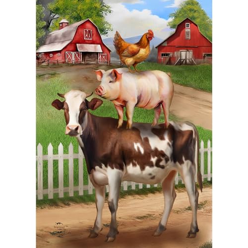 NAIMOER Diamond Painting Niedliche Tiere Erwachsene, 5D Diamant Painting Kühe Schweine Hühner Bilder Anfänger, Full Strass Stickerei Diamond Kunst Bauernhof für Home Wand Décor 30x40cm NAIMOER Diamond Painting Niedliche Tiere Erwachsene, 5D Diamant Painting Kühe Schweine Hühner Bilder Anfänger, Full Strass Stickerei Diamond Kunst Bauernhof für Home Wand Décor 30x40cm von NAIMOER