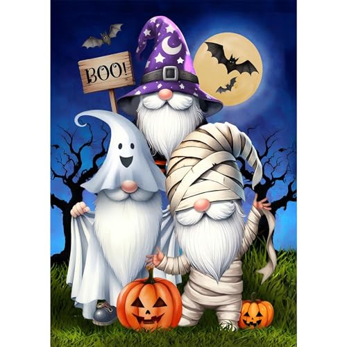 NAIMOER Diamond Painting Zwerg Erwachsene, 5D Diamant Painting Kühe Halloween Nacht Bilder Anfänger, Full Strass Stickerei Diamond Kunst für Home Wand Décor 30x40cm von NAIMOER