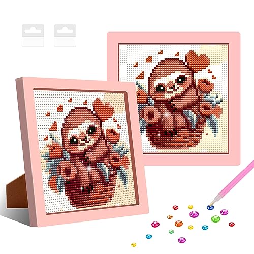NAIMOER Faultier Diamant Painting Kits für Kinder mit Rahmen, Gerahmte Diamant Malerei für Kinder Alter 6-12, 5D Cartoon Tiere Diamond Painting Kinder Mosaik DIY Handwerk für Home Decor 8x8inch NAIMOER Faultier Diamant Painting Kits für Kinder mit Rahmen, Gerahmte Diamant Malerei für Kinder Alter 6-12, 5D Cartoon Tiere Diamond Painting Kinder Mosaik DIY Handwerk für Home Decor 8x8inch von NAIMOER