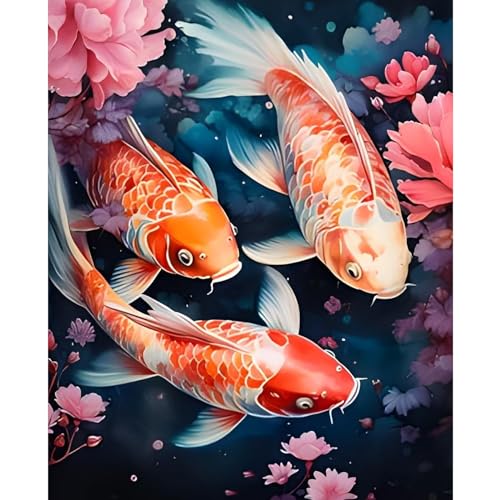 NAIMOER Fische Diamond Painting Erwachsene, Diamant Painting Bilder,Fische Diamond Painting Set Erwachsene Tiere Diamond Painting Kinder 5D Diamant Malerei für Home Wand Décor(30x40cm) von NAIMOER