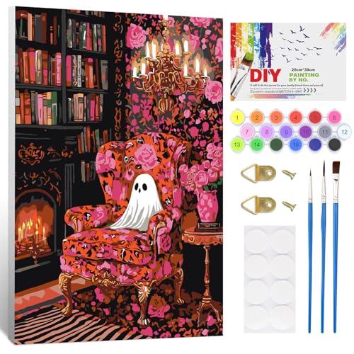 NAIMOER Geister Malen Nach Zahlen mit Rahmen Erwachsene Kinder, Halloween Studium Malen Nach Zahlen Acrylpigment Geschenke 20x30cm NAIMOER Geister Malen Nach Zahlen mit Rahmen Erwachsene Kinder, Halloween Studium Malen Nach Zahlen Acrylpigment Geschenke 20x30cm von NAIMOER