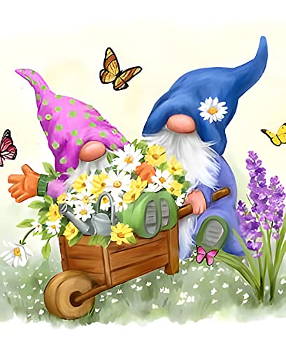 NAIMOER Gnomes Diamond Painting Kits für Erwachsene, Full Drill Blumen und Carts Diamant Painting Kits, DIY 5D Diamant Painting Blumen und Schnecke Bilder Diamant Malerei Set 30x40cm für Wanddekor NAIMOER Gnomes Diamond Painting Kits für Erwachsene, Full Drill Blumen und Carts Diamant Painting Kits, DIY 5D Diamant Painting Blumen und Schnecke Bilder Diamant Malerei Set 30x40cm für Wanddekor von NAIMOER