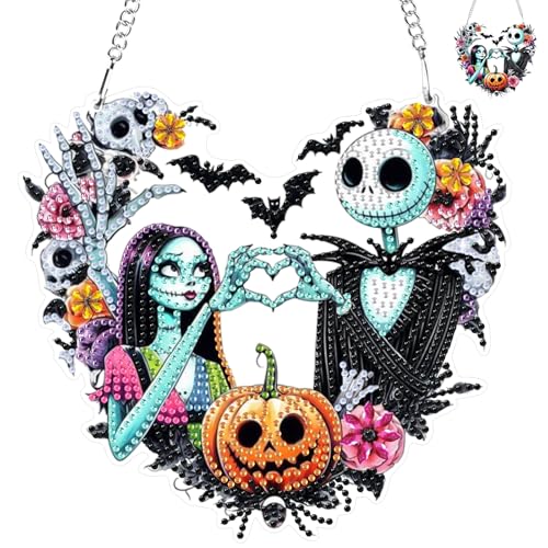 NAIMOER Halloween Herz Diamond Painting Anhänger, Diamant Malerei Kürbis Kinder Erwachsene, Hängende Ornament Bastelset Set für Geschenk Mädchen 7-12Jahre Fensterbilder Wand Dekoration NAIMOER Halloween Herz Diamond Painting Anhänger, Diamant Malerei Kürbis Kinder Erwachsene, Hängende Ornament Bastelset Set für Geschenk Mädchen 7-12Jahre Fensterbilder Wand Dekoration von NAIMOER