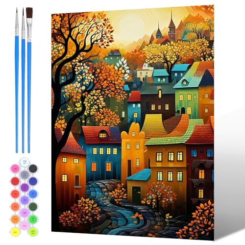 NAIMOER Haus Malen Nach Zahlen Erwachsene, Malen Nach Zahlen Traumhaus für Kinder mit Pinseln Acrylpigment für Anfänger Jungen Mädchen Geschenk Wohndekoration 30x40cm NAIMOER Haus Malen Nach Zahlen Erwachsene, Malen Nach Zahlen Traumhaus für Kinder mit Pinseln Acrylpigment für Anfänger Jungen Mädchen Geschenk Wohndekoration 30x40cm von NAIMOER