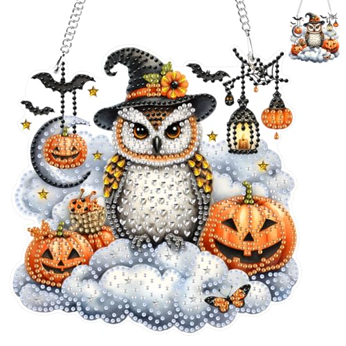 NAIMOER Herbst Eule Diamond Painting Anhänger, Hängende Diamant Malerei Halloween Kinder Erwachsene, Ornament Bastelset Set für Geschenk Mädchen 7-12Jahre Fensterbilder Wand Dekoration NAIMOER Herbst Eule Diamond Painting Anhänger, Hängende Diamant Malerei Halloween Kinder Erwachsene, Ornament Bastelset Set für Geschenk Mädchen 7-12Jahre Fensterbilder Wand Dekoration von NAIMOER
