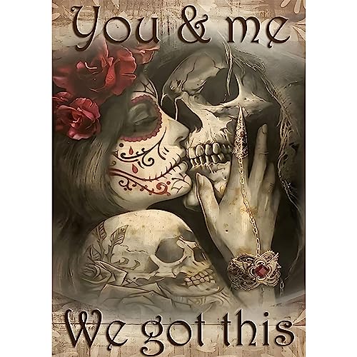 NAIMOER Inspirierend Diamond Painting Kits für Erwachsene Kinder, 5D Halloween Diamant Painting Bilder Totenkopf Erwachsene, DIY 5D Diamond Painting Skull Diamant Malerei Set für Home Dekor 30x40cm von NAIMOER