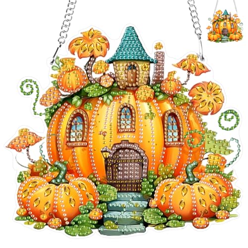 NAIMOER Kürbis Haus Diamond Painting Anhänger, Diamant Malerei Blumen Kinder Erwachsene, Hängende Ornament Bastelset Set für Geschenk Mädchen 7-12Jahre Fensterbilder Wand Dekoration NAIMOER Kürbis Haus Diamond Painting Anhänger, Diamant Malerei Blumen Kinder Erwachsene, Hängende Ornament Bastelset Set für Geschenk Mädchen 7-12Jahre Fensterbilder Wand Dekoration von NAIMOER