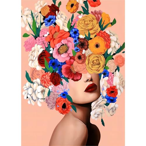 NAIMOER Mddchen Diamond Painting Erwachsene, 5D Diamant Painting Bilder Erwachsene Diamond Painting Blume DIY Diamant Malerei für Home Wand Décor 30x40cm von NAIMOER