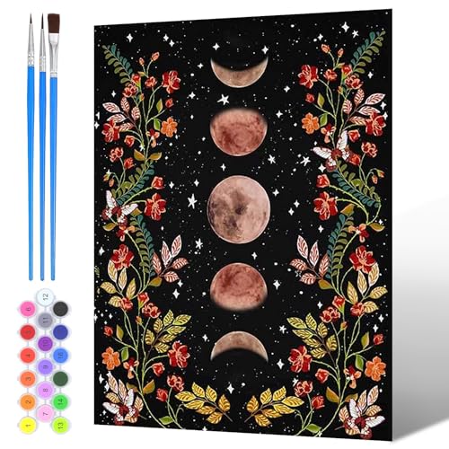 NAIMOER Mond und Blumen Malen Nach Zahlen Erwachsene, Malen Nach Zahlen Landschaft für Kinder mit Pinseln Acrylpigment für Anfänger Jungen Mädchen Geschenk Wohndekoration 30x40cm NAIMOER Mond und Blumen Malen Nach Zahlen Erwachsene, Malen Nach Zahlen Landschaft für Kinder mit Pinseln Acrylpigment für Anfänger Jungen Mädchen Geschenk Wohndekoration 30x40cm von NAIMOER