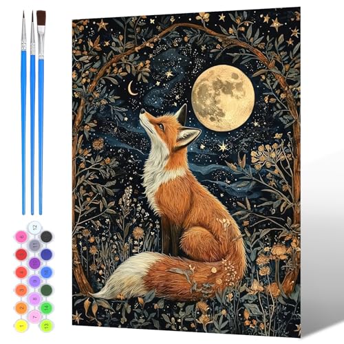 NAIMOER Nachtfuchs Mond Malen Nach Zahlen Erwachsene, Malen Nach Zahlen Fuch für Kinder mit Pinseln Acrylpigment für Anfänger Jungen Mädchen Geschenk Wohndekoration 30x40cm NAIMOER Nachtfuchs Mond Malen Nach Zahlen Erwachsene, Malen Nach Zahlen Fuch für Kinder mit Pinseln Acrylpigment für Anfänger Jungen Mädchen Geschenk Wohndekoration 30x40cm von NAIMOER