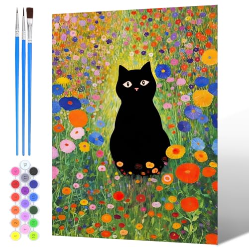 NAIMOER Schwarze Katze im Garten Malen Nach Zahlen Erwachsene, Malen Nach Zahlen für Kinder mit Pinseln Acrylpigment für Anfänger Jungen Mädchen Geschenk Wohndekoration 30x40cm NAIMOER Schwarze Katze im Garten Malen Nach Zahlen Erwachsene, Malen Nach Zahlen für Kinder mit Pinseln Acrylpigment für Anfänger Jungen Mädchen Geschenk Wohndekoration 30x40cm von NAIMOER