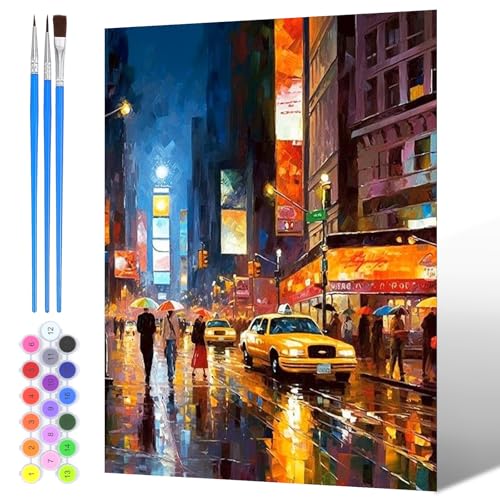 NAIMOER Straßenwagen Malen Nach Zahlen Erwachsene, Malen Nach Zahlen Straßennacht für Kinder mit Pinseln Acrylpigment für Anfänger Jungen Mädchen Geschenk Wohndekoration 30x40cm NAIMOER Straßenwagen Malen Nach Zahlen Erwachsene, Malen Nach Zahlen Straßennacht für Kinder mit Pinseln Acrylpigment für Anfänger Jungen Mädchen Geschenk Wohndekoration 30x40cm von NAIMOER