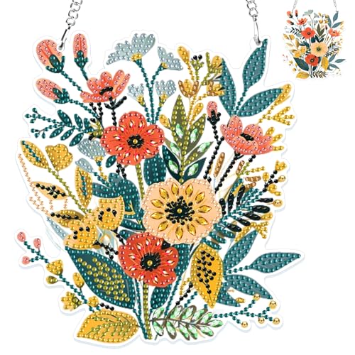 NAIMOER Strauß Diamond Painting Anhänger, Diamant Malerei Blumen Kinder Erwachsene, Hängende Ornament Bastelset Set für Geschenk Mädchen 7-12Jahre Fensterbilder Wand Dekoration NAIMOER Strauß Diamond Painting Anhänger, Diamant Malerei Blumen Kinder Erwachsene, Hängende Ornament Bastelset Set für Geschenk Mädchen 7-12Jahre Fensterbilder Wand Dekoration von NAIMOER