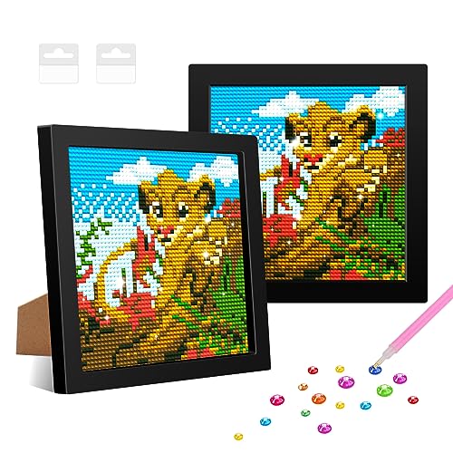 NAIMOER Tiger Diamant Painting Kits für Kinder mit Rahmen, Gerahmte Diamant Malerei für Kinder Alter 6-12, 5D Cartoon Tiere Diamond Painting Kinder Mosaik DIY Handwerk für Home Decor 8x8inch NAIMOER Tiger Diamant Painting Kits für Kinder mit Rahmen, Gerahmte Diamant Malerei für Kinder Alter 6-12, 5D Cartoon Tiere Diamond Painting Kinder Mosaik DIY Handwerk für Home Decor 8x8inch von NAIMOER